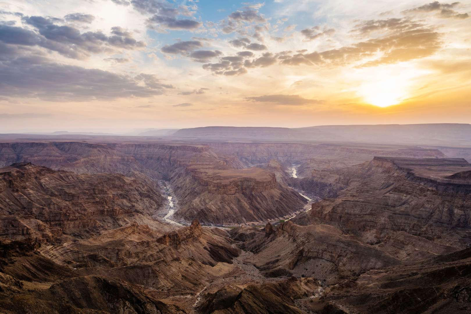 Sonnenuntergang über dem Fish River Canyon