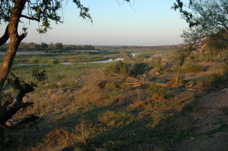 Blick von der Lodge auf den Crocodile River