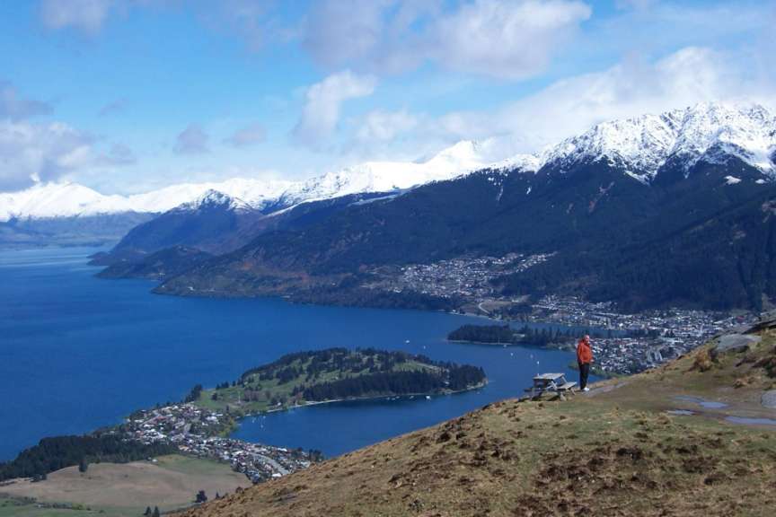 Blick vom Wildtiergehege auf Queenstown