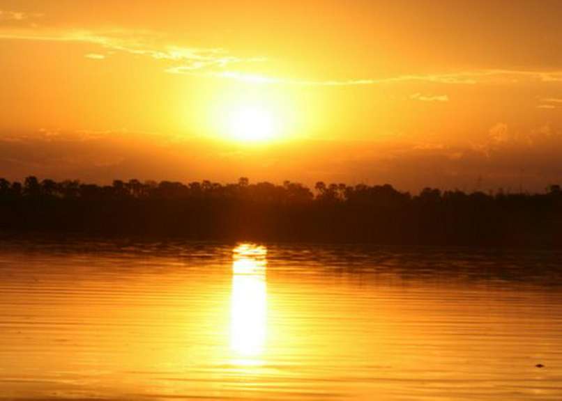 Sonnenuntergang auf dem Okovango