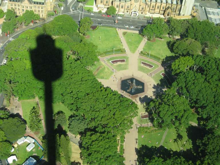Aussicht vom Sydney-Tower zum Hyde-Park