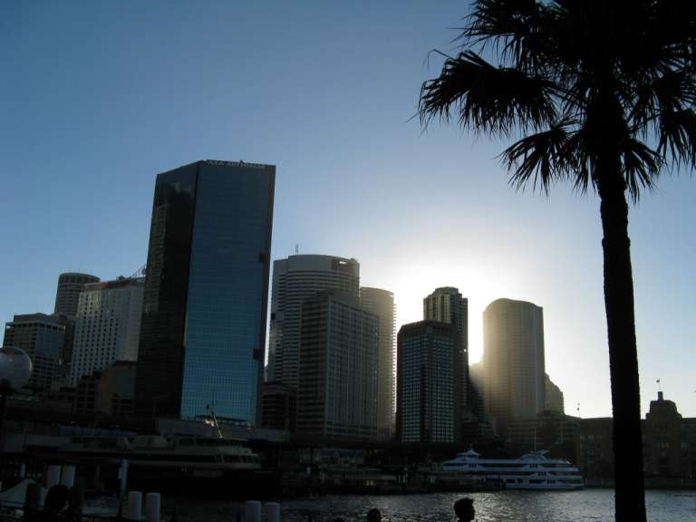 Sydney Skyline bei Sonnenuntergang