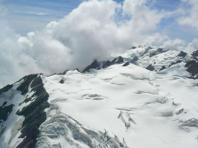 Flug über Gletscher