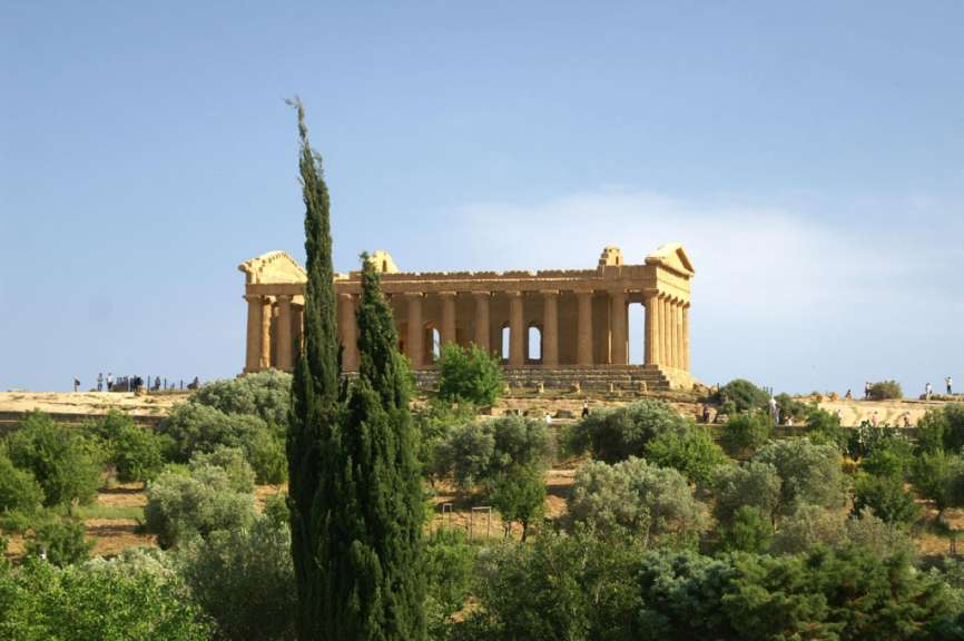 Agrigent, Tal der Tempel, Concordia-Tempel vom Hotel Villa A