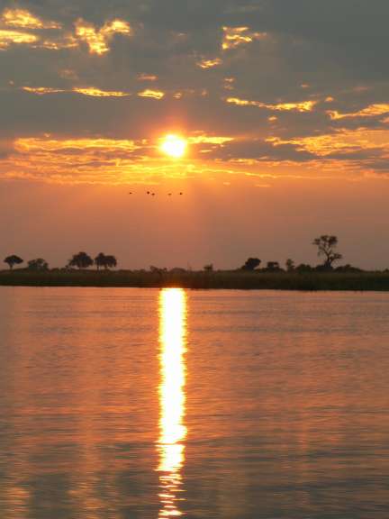 Sonnenuntergang am Chobe-River