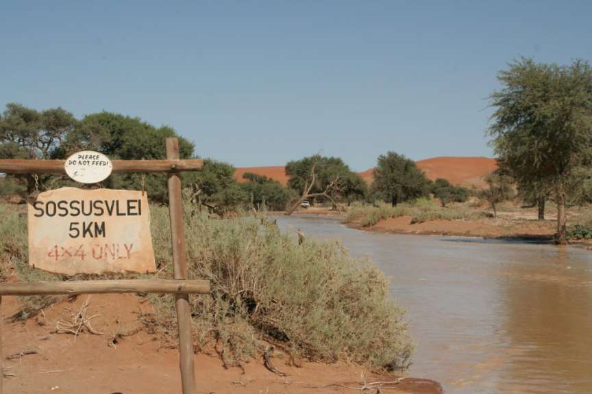 Die Straße zum Sossusvlei verwandelte sich binnen weniger Mi