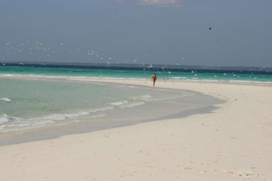 Sandbank im Indischen Ozean