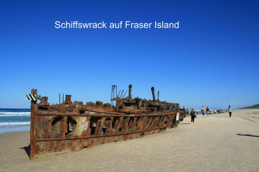 Ein Bild von einem schiffswrack auf fraser island