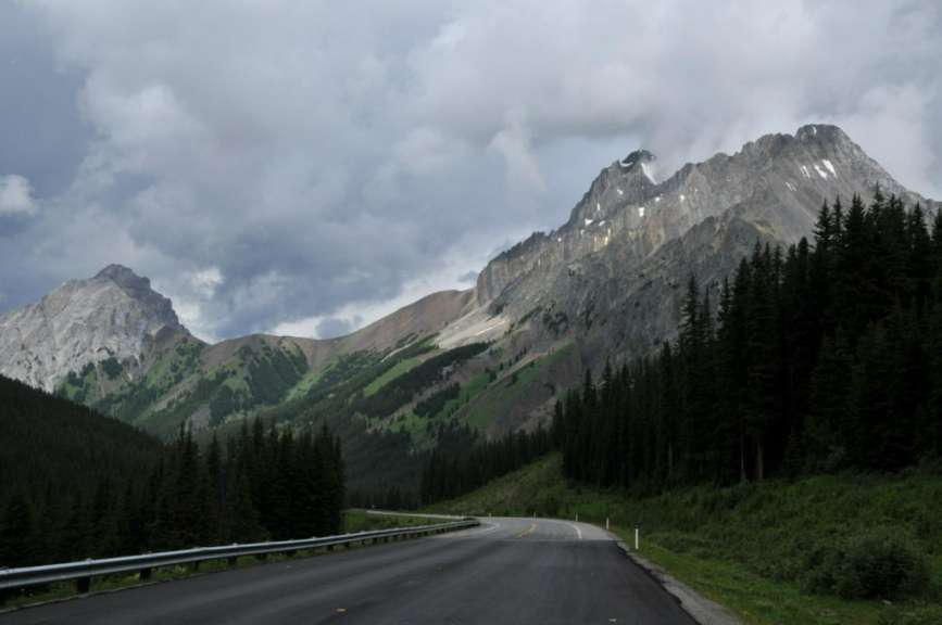 Auf dem Transcanada Highway, kurz hinter Banff