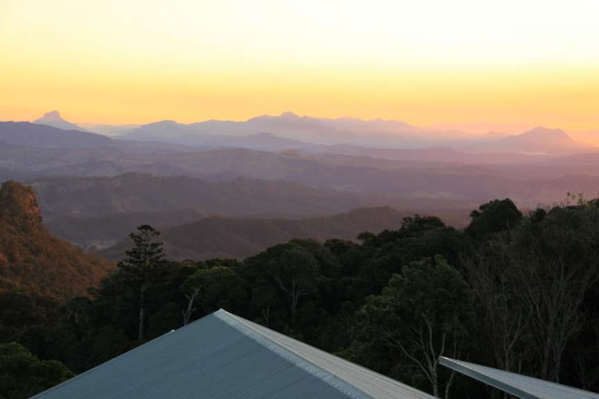 Blick vom Appartment im O'Reillys Rainforest Retreat im Lami