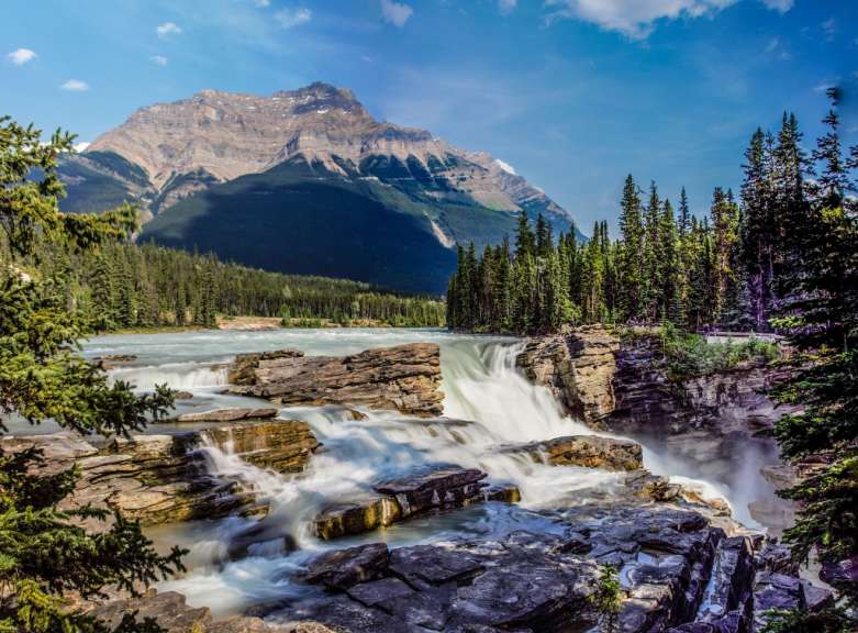 Nicht hoch, aber breit: Athabasca Falls