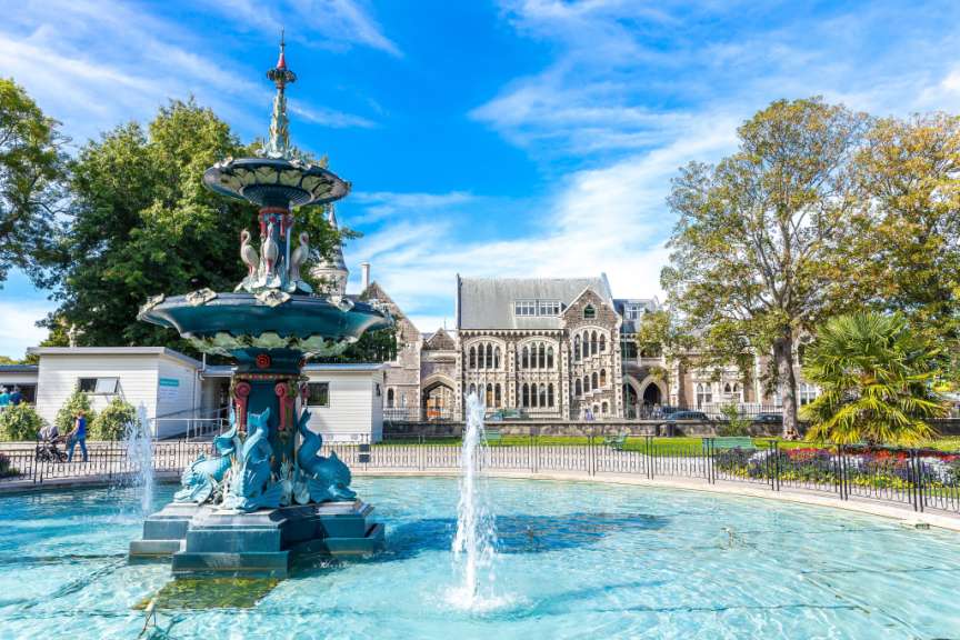 Brunnen im Botanischen Garten, Christchurch