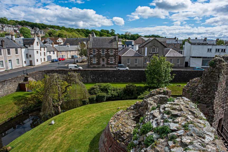 Blick vom Castle auf den Ort