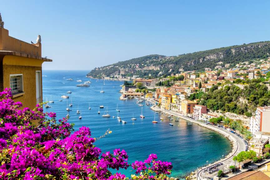 Blick auf die Stadt Villefranche-sur-Mer, Côte d'Azur