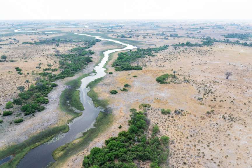 Charter Flug über das Okavango Delta