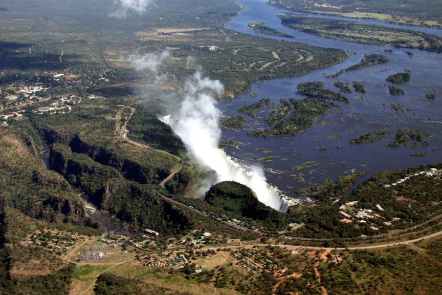 Victoria Falls aus der Vogelperspektive
