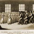 Eine Schwarz-Weiß-Zeichnung von Shakers in der Nähe von lebanon in New York