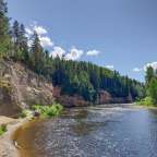 Ein Fluss , der durch einen Wald fließt