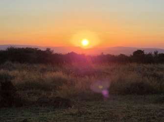 Sonnenuntergang in Mkhaya