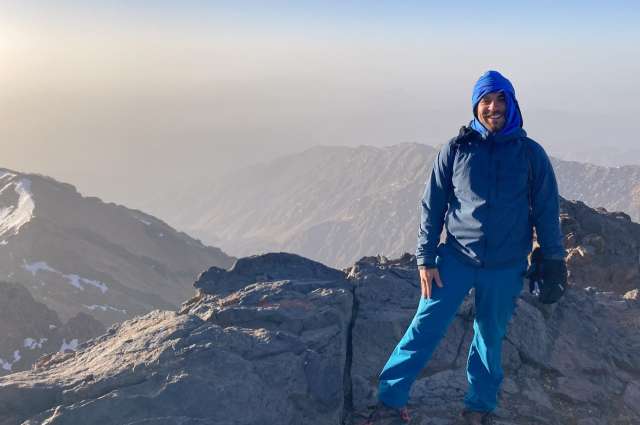 Nach zweitägiger Besteigung: Benjamin Bach auf dem Toubkal