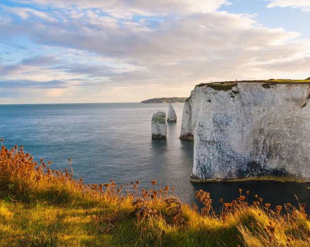 Eine Gruppe von Felsen, die ins Meer ragen