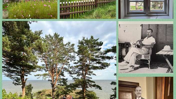 Ein Collage aus Bildern mit der Aufschrift italienischer blick am thomas mann haus