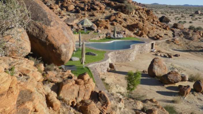 Der Poolbereich der super tollen Canyon Lodge