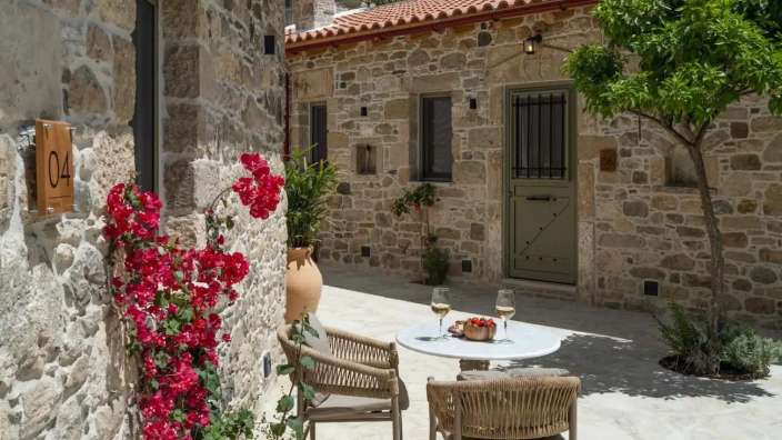 Traditionell: Steinhäuser in Agioi Deka